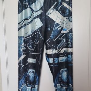 Lotus Leggings Blue and Black Mech Leggings